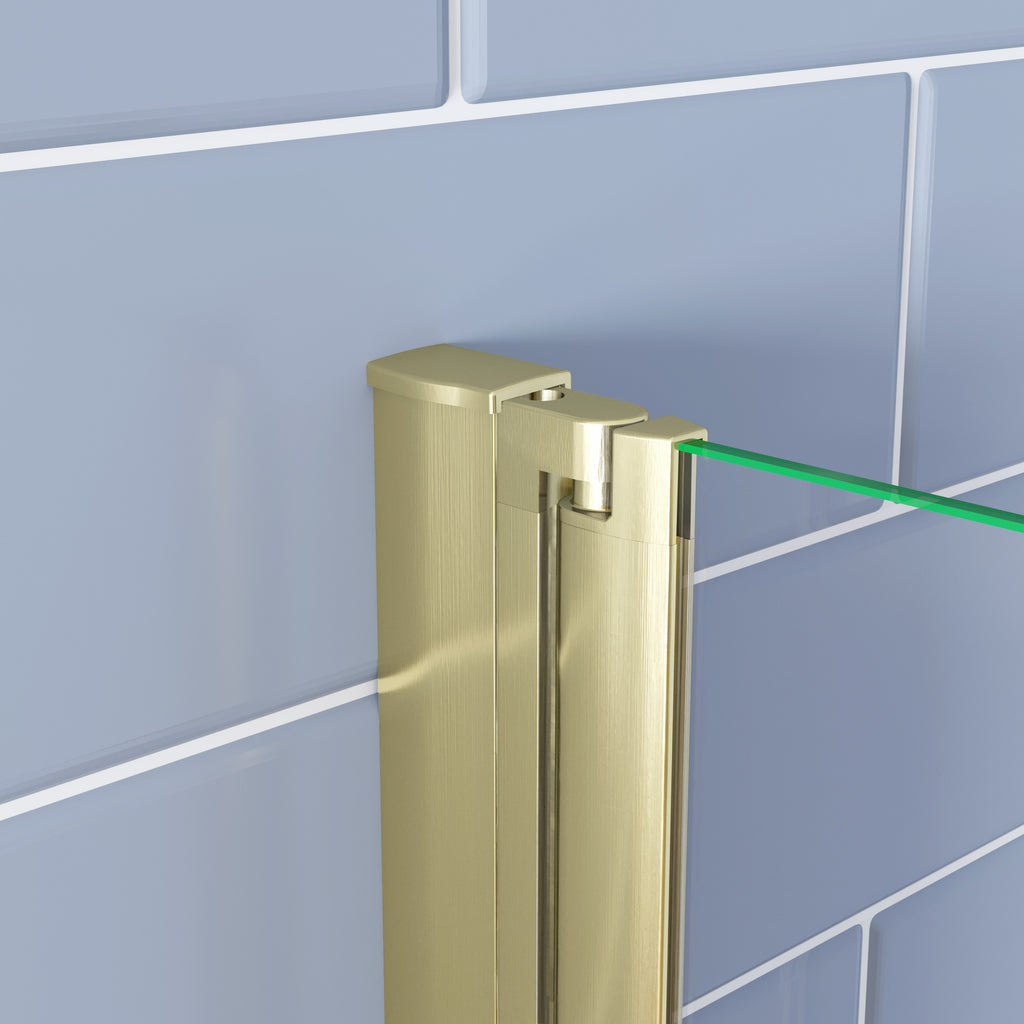 Douchecabine Opvouwbare 6mm NANO Easyclean veiligheidsglas goud aluminium profiel
