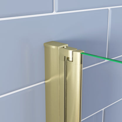 Douchecabine Opvouwbare 6mm NANO Easyclean veiligheidsglas goud aluminium profiel