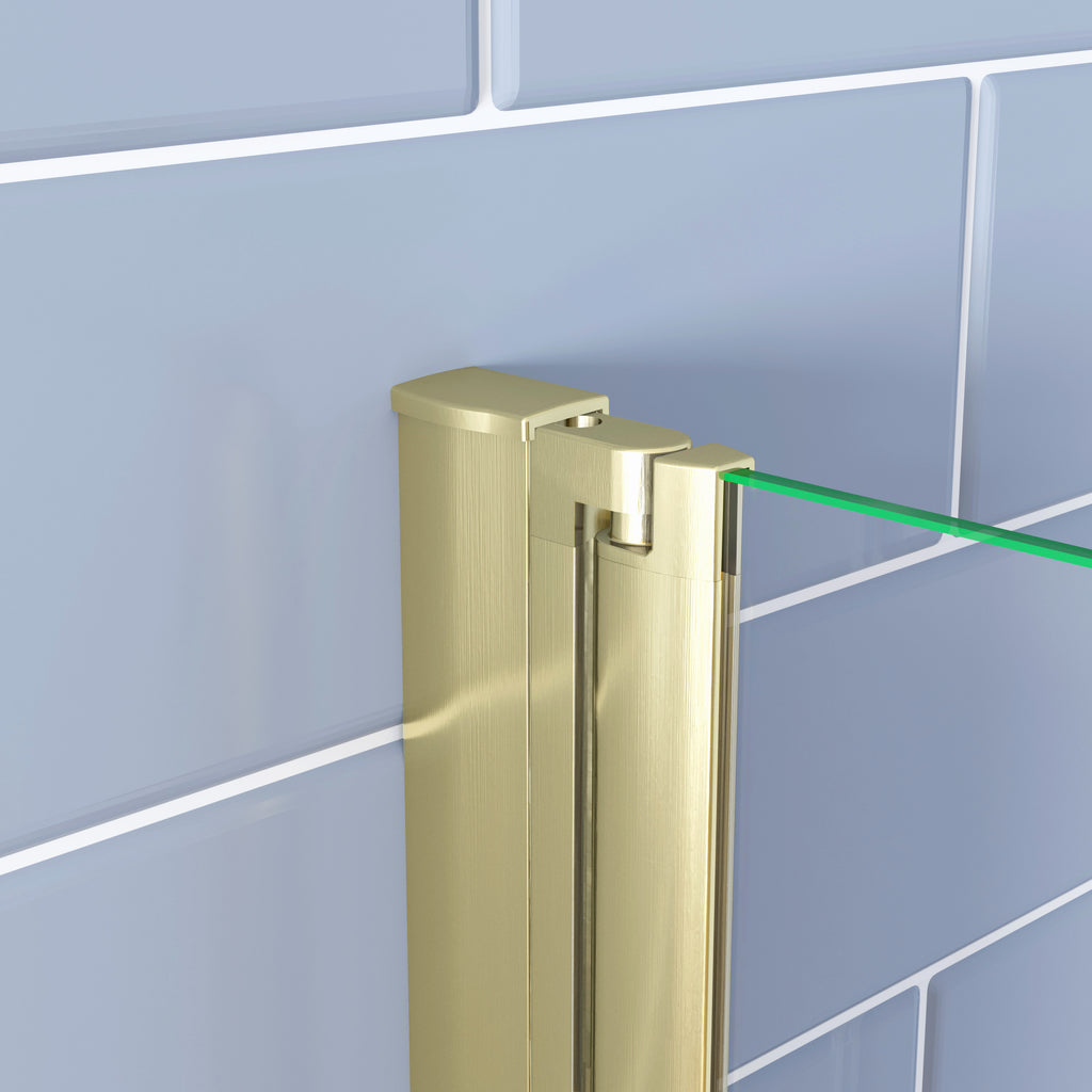 Inloopdouche-douchewand 65-75-85-90-95-105-115x195cm 6mm NANO EasyClean veiligheidsglas goud aluminium profiel