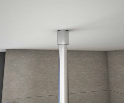 Badwand 70x140 cm,NANO EasyClean veiligheidsglas,verticale stabilisatiestang met plafondbevestiging