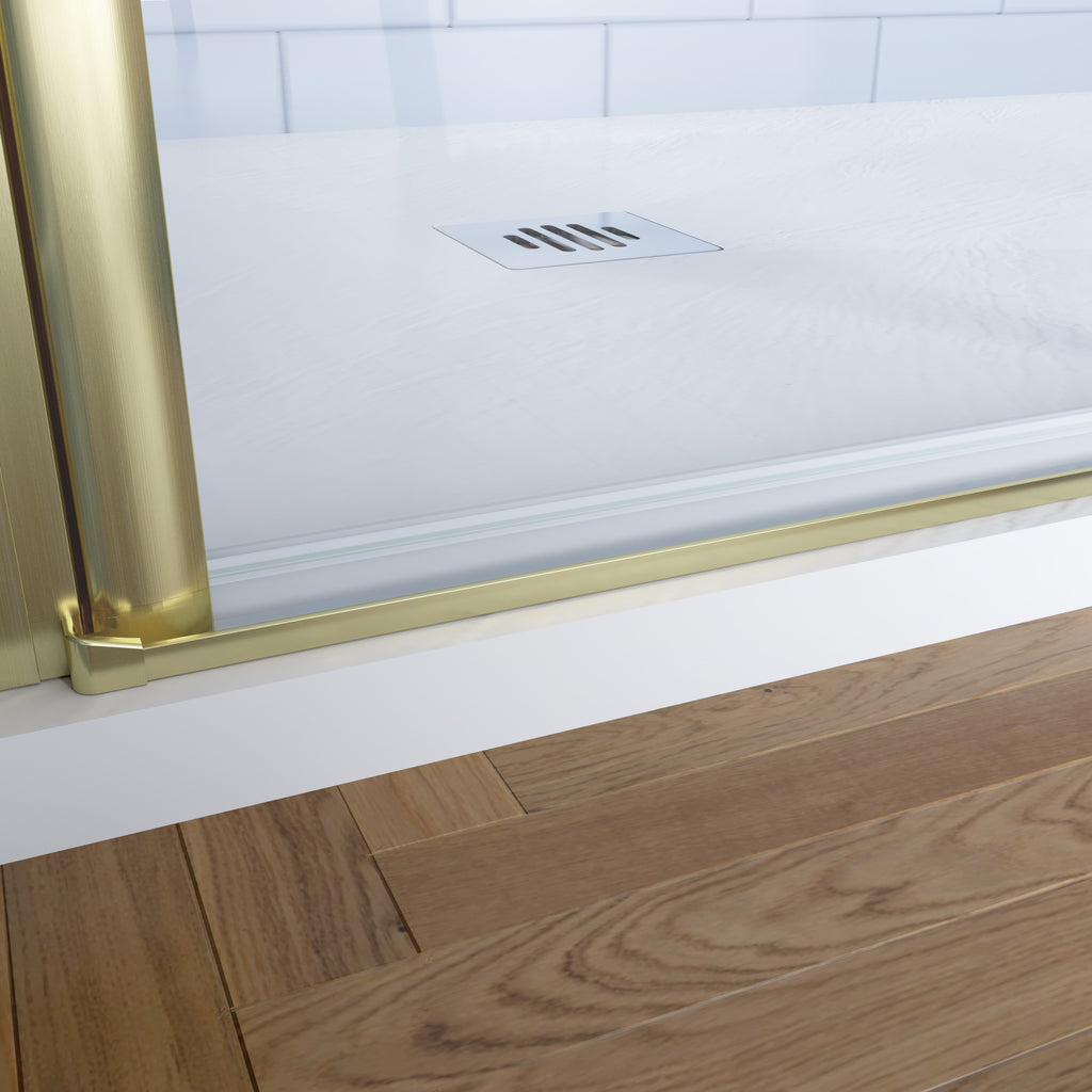 Douchecabine Opvouwbare 6mm NANO Easyclean veiligheidsglas goud aluminium profiel