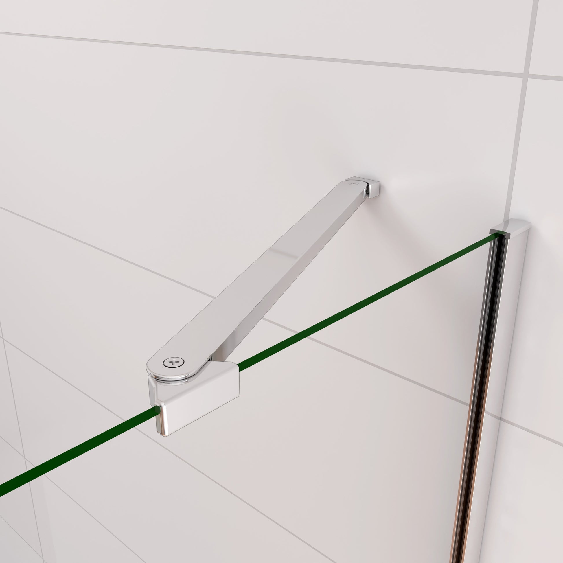 Aica Luxe Badwand 90/100/110/120x60/70/75/80x140cm-2-Delig Inklapbaar 6mm Transparant Easy Clean Gehard Glas-Chroom Frame-Eenvoudige Montage