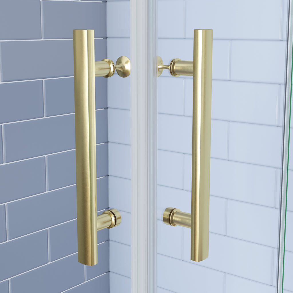 Douchecabine Opvouwbare 6mm NANO Easyclean veiligheidsglas goud aluminium profiel