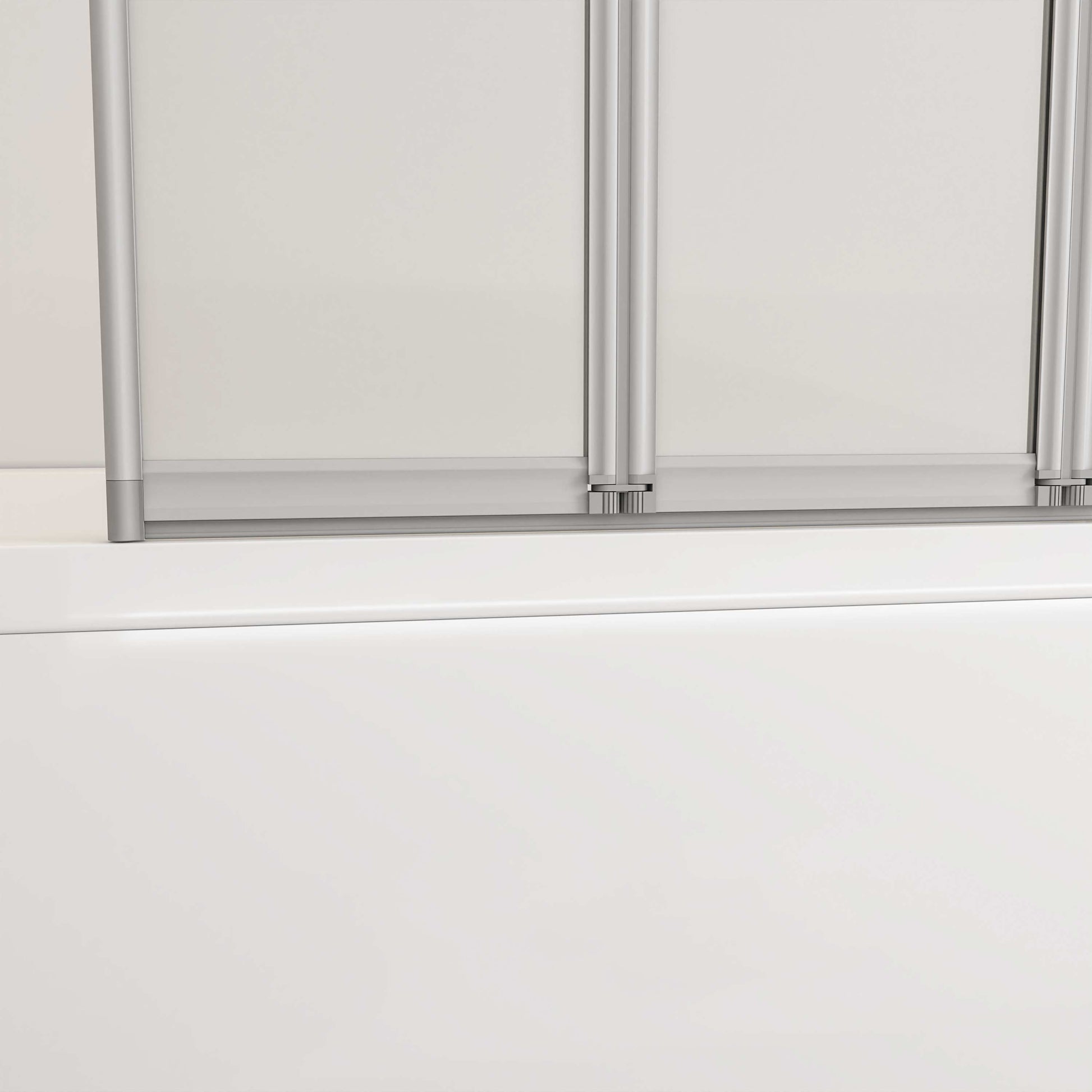Aica Badwand 100x70/75/80x140cm 4-Delige Inklapbaar 4mm gehard glas-Grijs frame