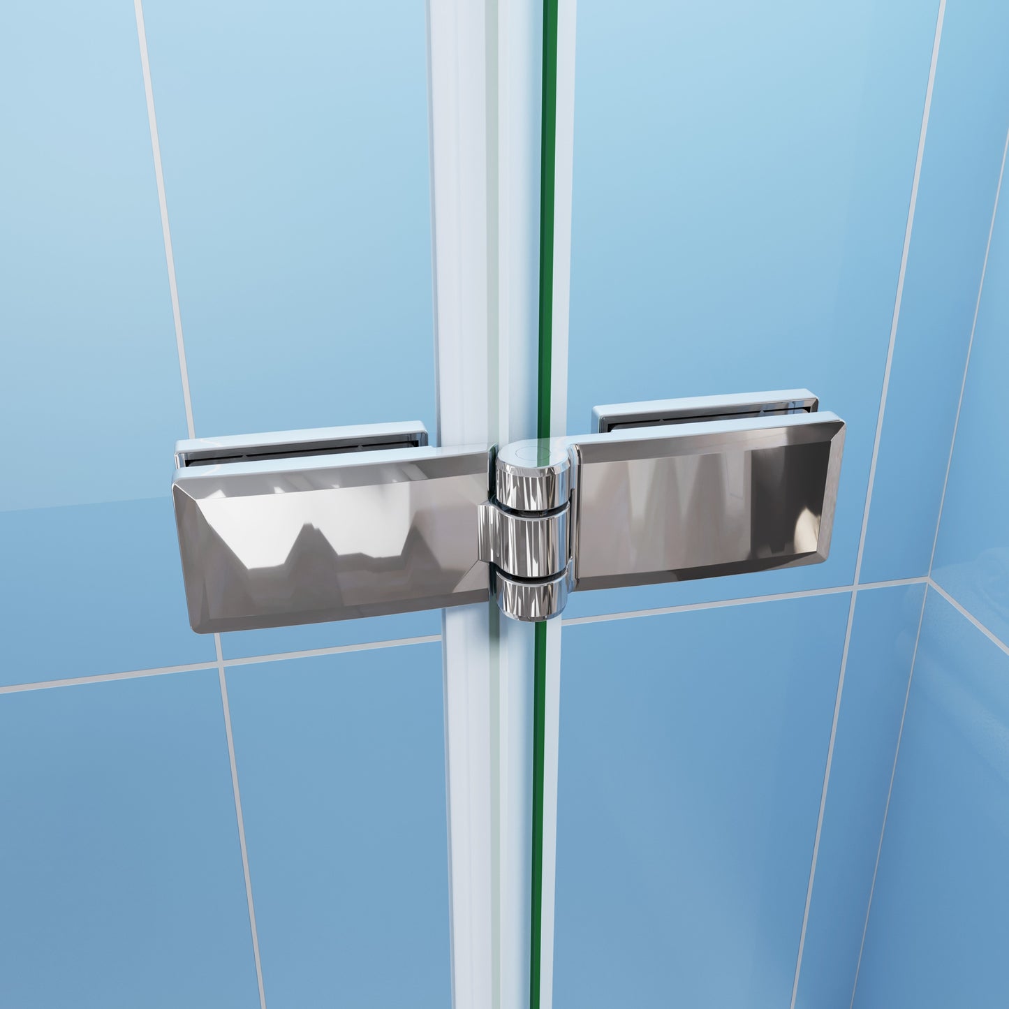 2-delig draaibaar inklapbaar 140cm hoog(diverse maten ),6 mm helder antikalkbehandeling helder veiligheidsglas ,chroom profiel