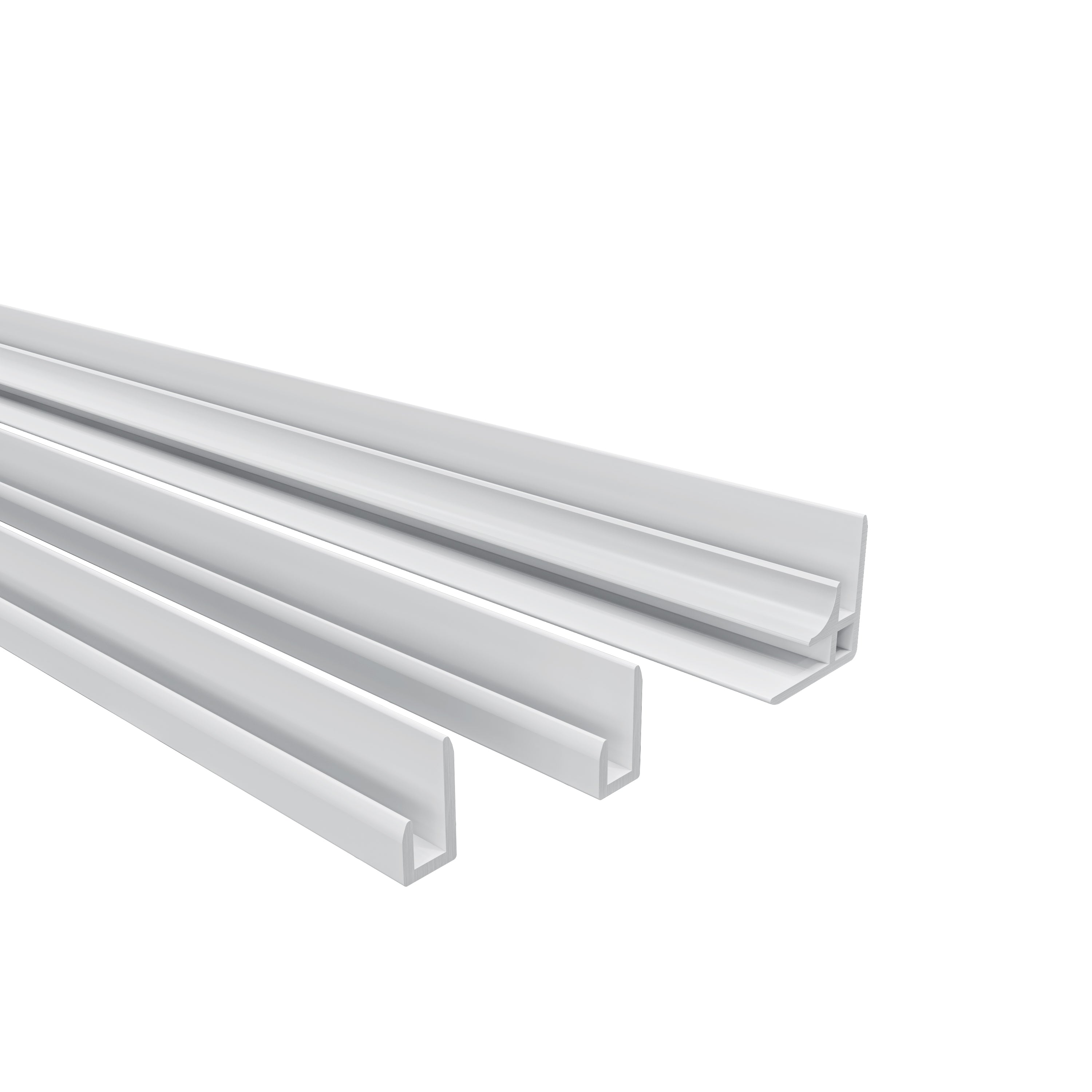 Aica B:40/80/90/100/120xL:40/80/90/100/120xH:210cm ivoorwitte aluminium composiet platen , 3 mm dik-Set van 2 douchewandpanelen inclusief profielen-Wandpanelen