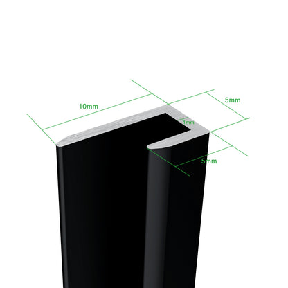 Aica B:80/90/100/120xL:80/90/100/120xH:210cm mat zwart aluminium composiet platen , 3 mm dik-Set van 2 douchewandpanelen inclusief profielen-Wandpanelen