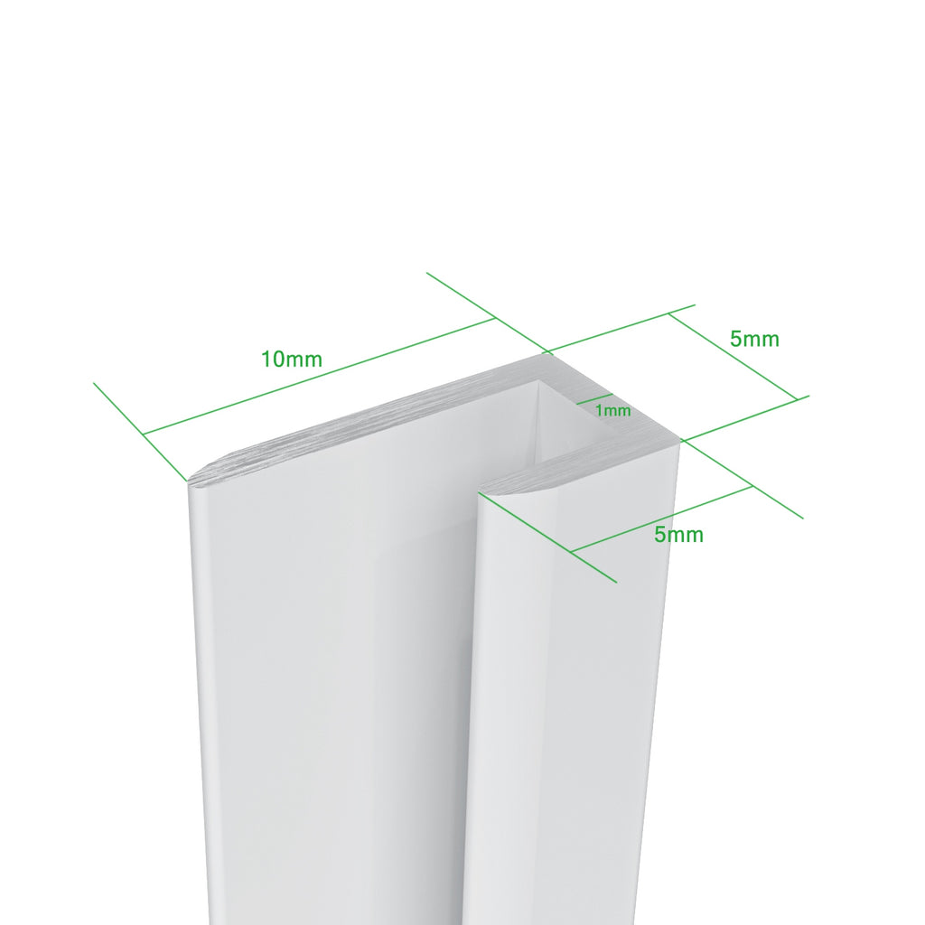 Aica B:40/80/90/100/120xL:40/80/90/100/120xH:210cm ivoorwitte aluminium composiet platen , 3 mm dik-Set van 2 douchewandpanelen inclusief profielen-Wandpanelen