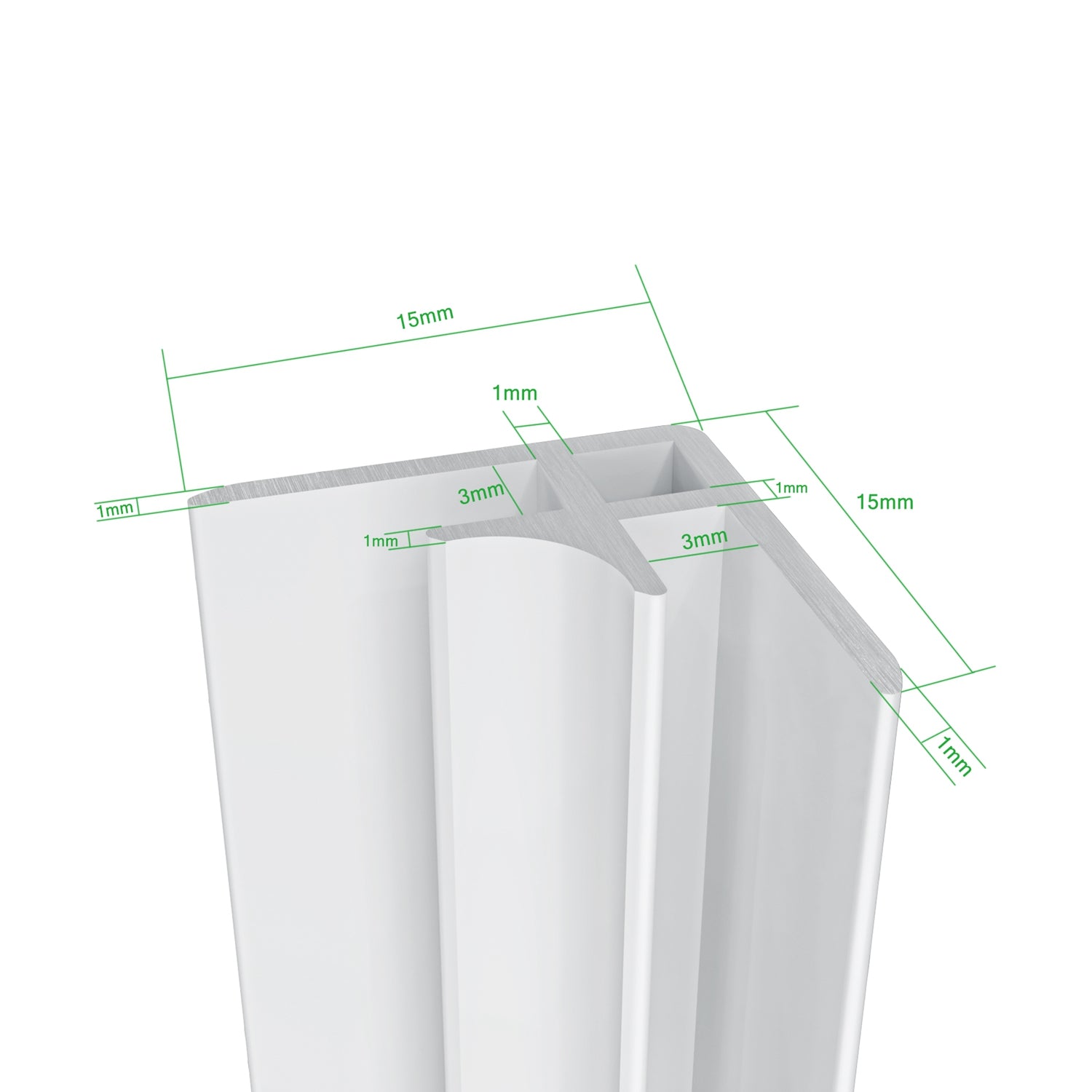 Aica B:40/80/90/100/120xL:40/80/90/100/120xH:210cm ivoorwitte aluminium composiet platen , 3 mm dik-Set van 2 douchewandpanelen inclusief profielen-Wandpanelen