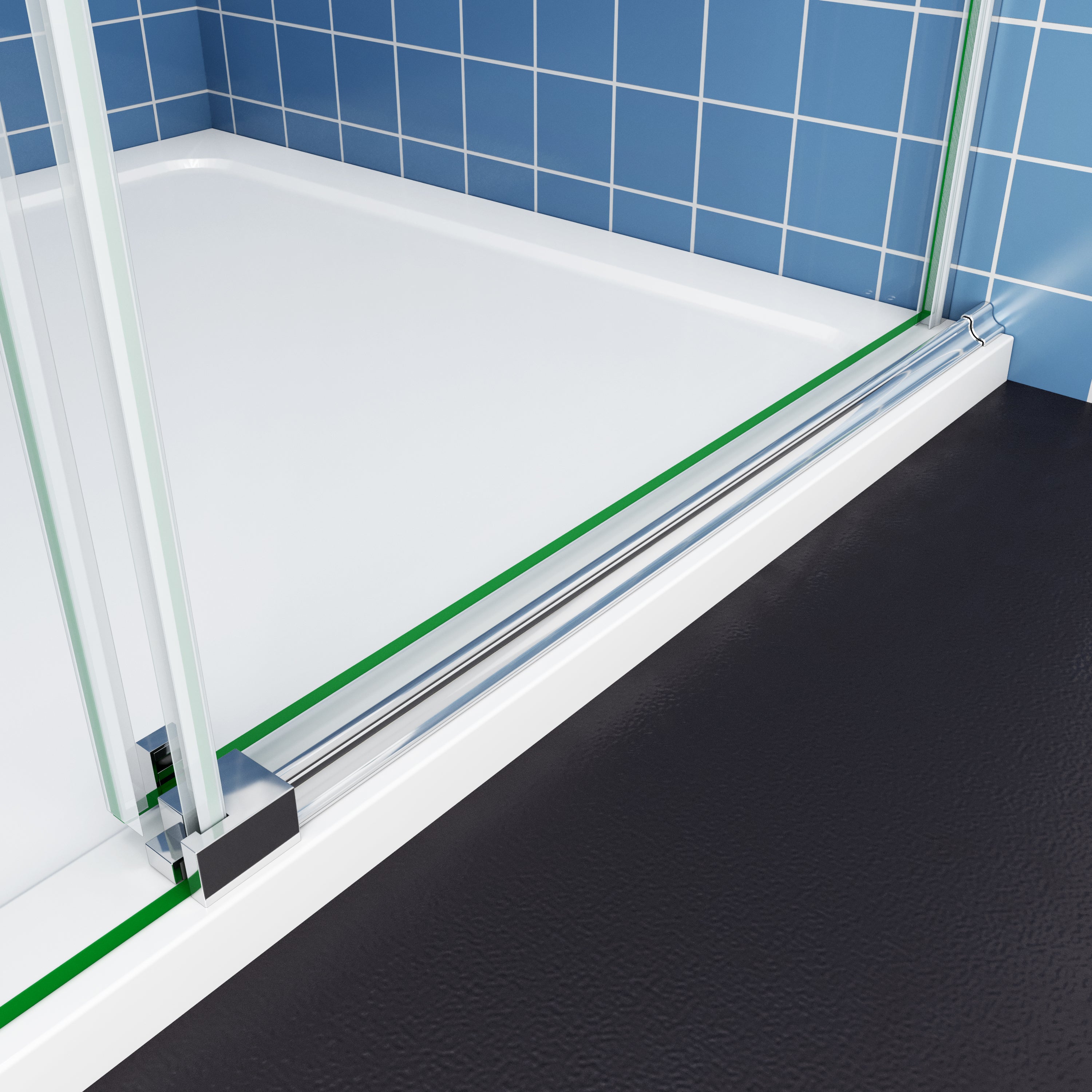 Douchecabine schuifdeur nisdeur douchedeur 100/110/120/140/160 cm 8mm NANO glas H.195cm