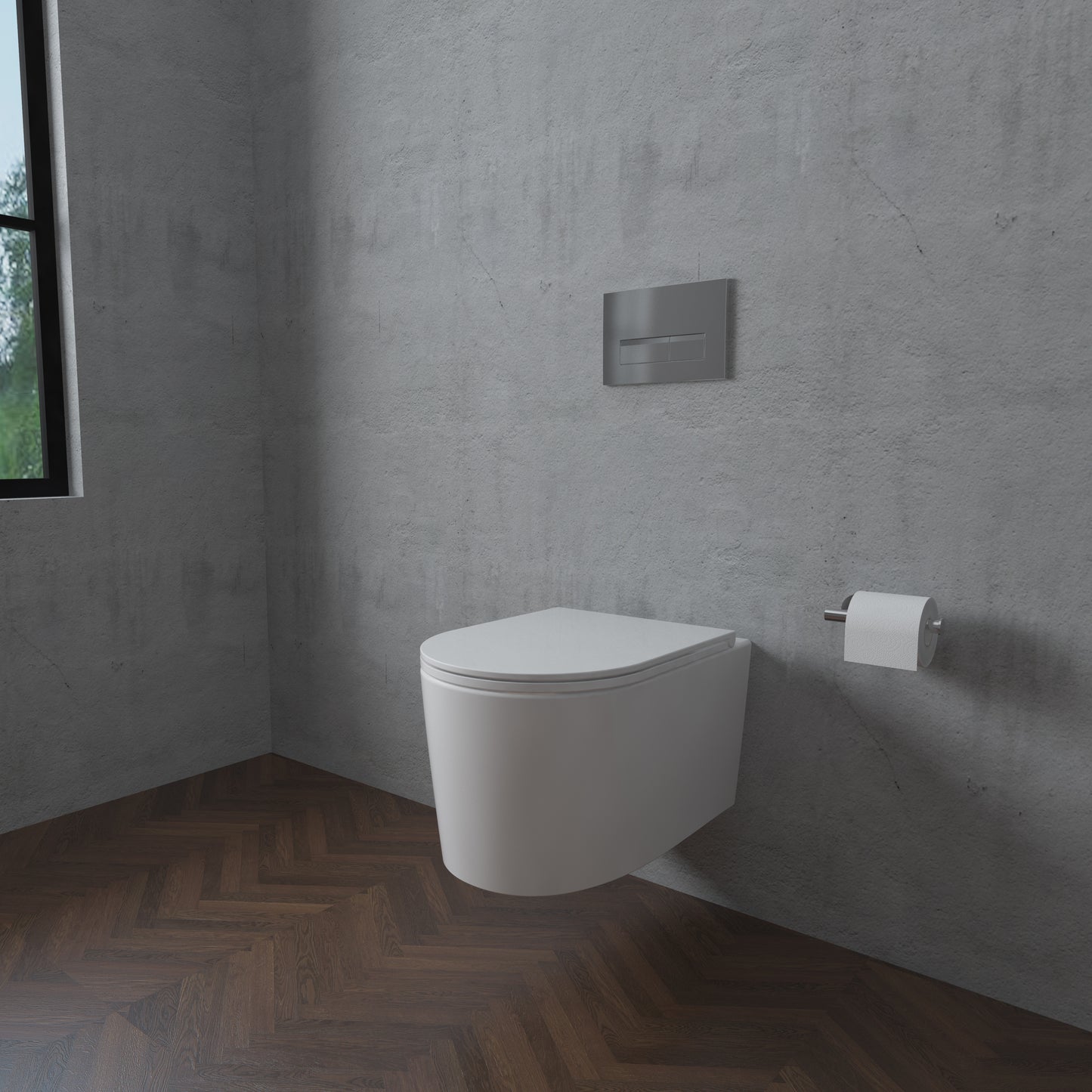 Badkamer Randloos wandtoilet met slanke softclose-zitting