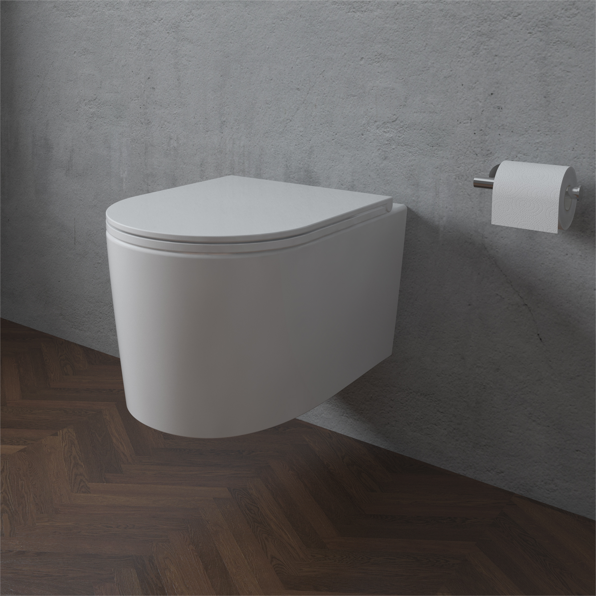 Badkamer Randloos wandtoilet met slanke softclose-zitting