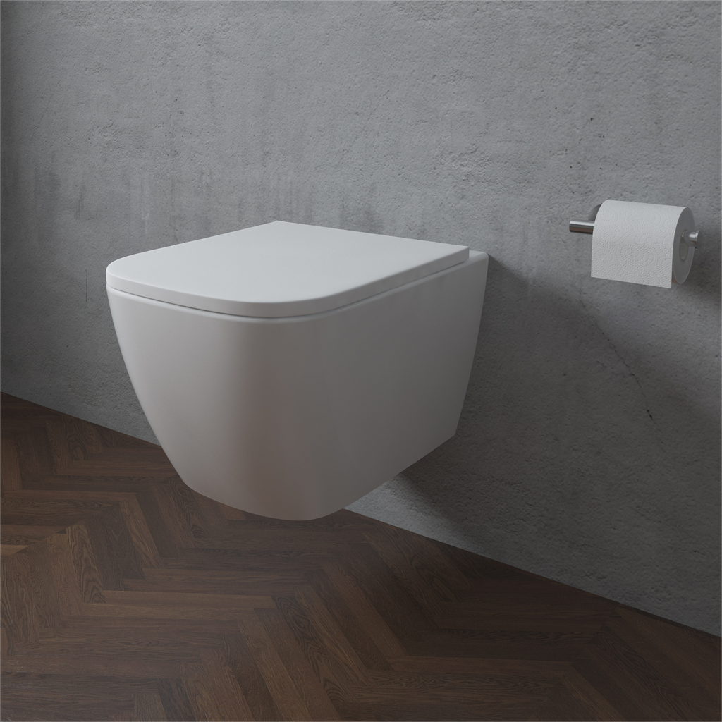 Badkamer Vierkant Slanke Softclose Zitting Randloos Hangend Toilet Toilet