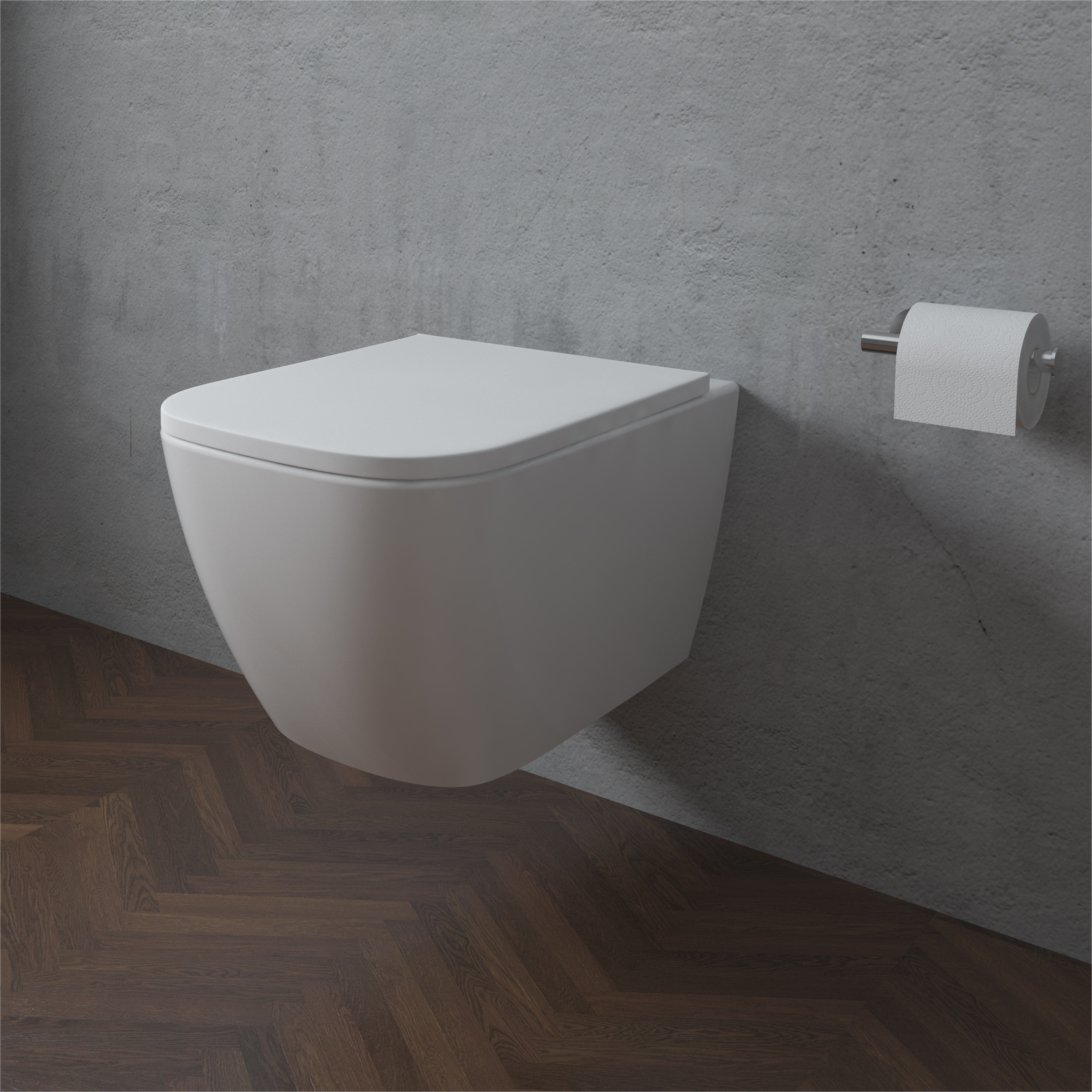 Badkamer Vierkant Slanke Softclose Zitting Randloos Hangend Toilet Toilet