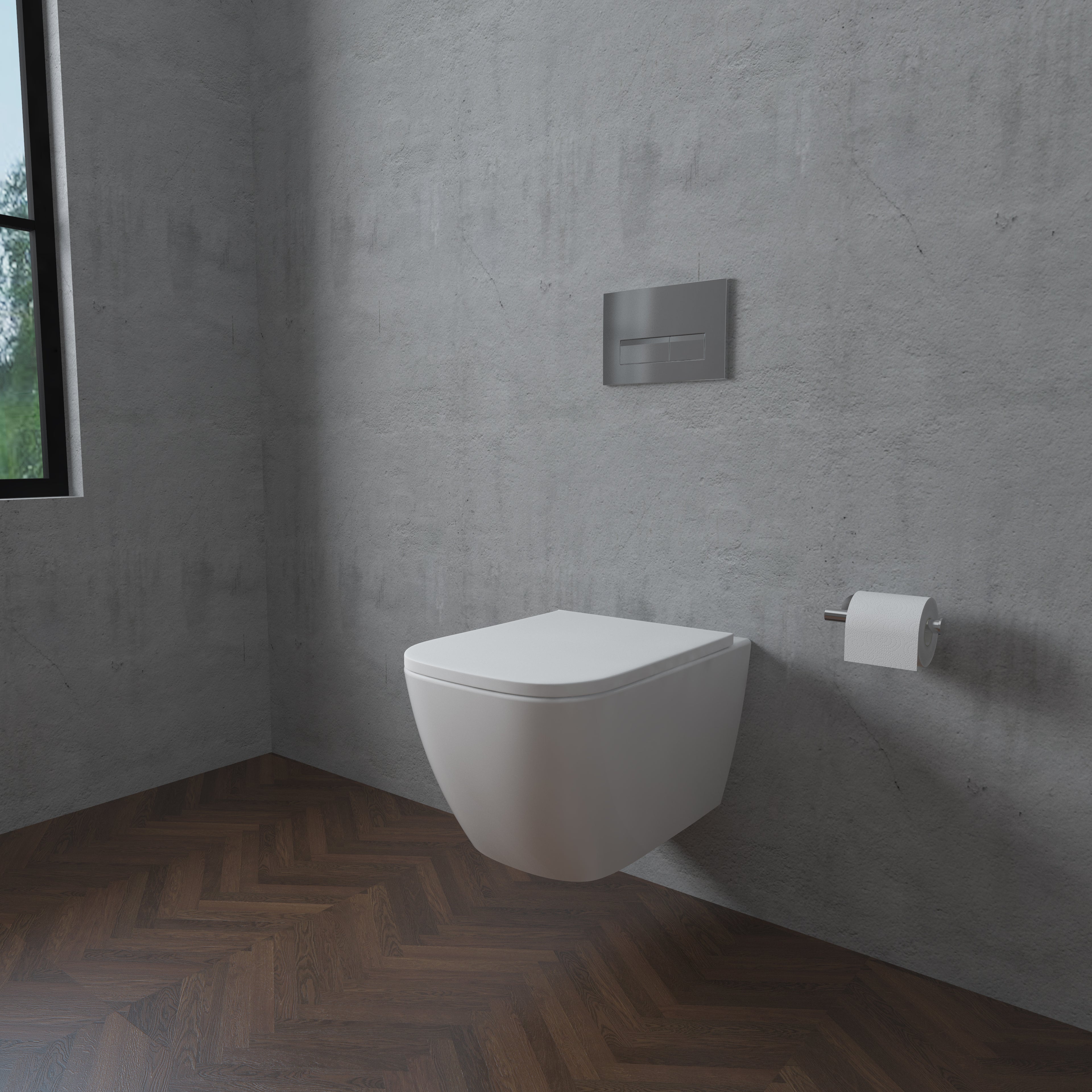 Badkamer Vierkant Slanke Softclose Zitting Randloos Hangend Toilet Toilet