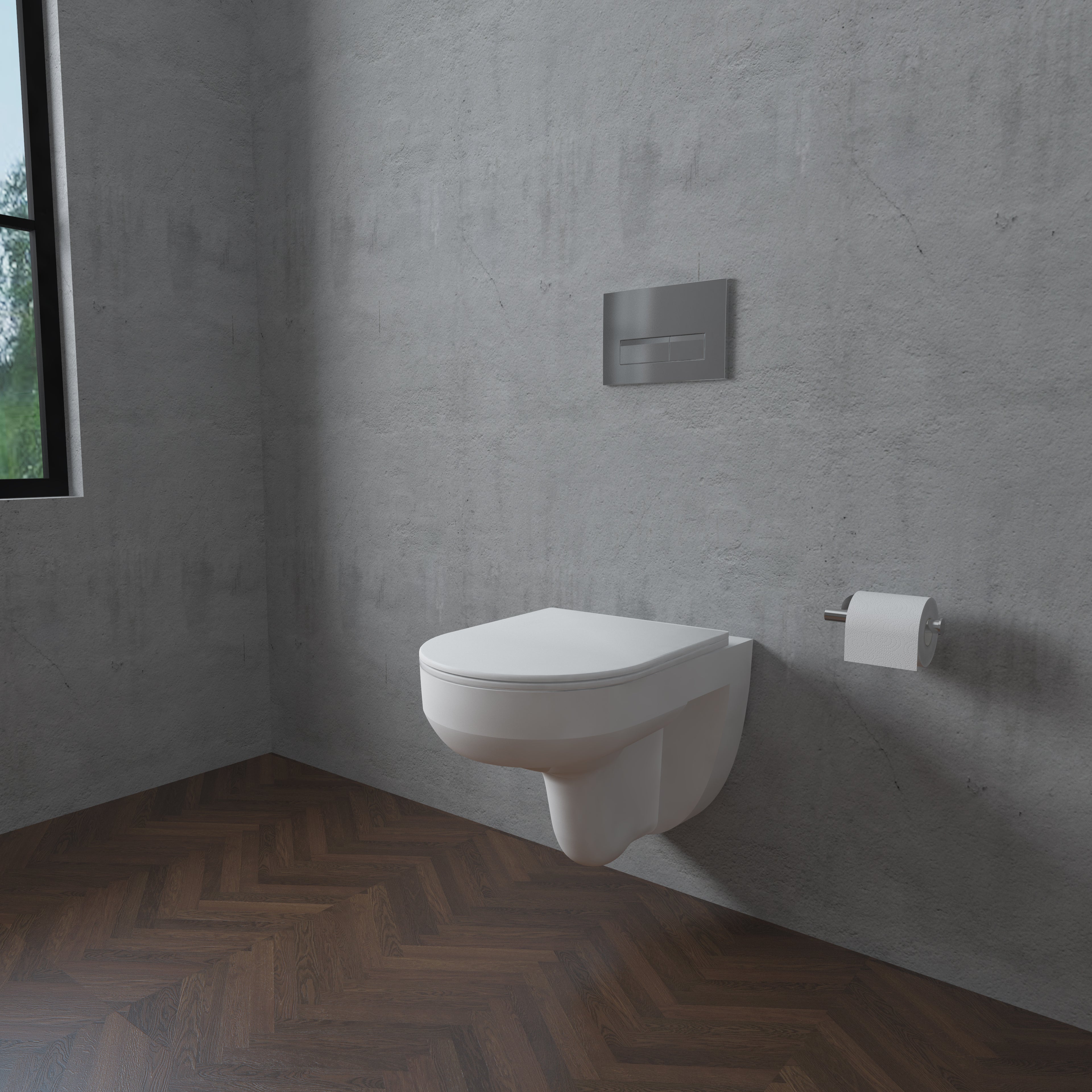 Badkamer softclose zitting, randloos design, hangend toilet