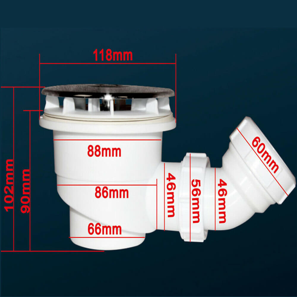 Douchebak sifon voor 90mm met flexibele slang