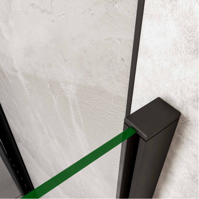 AICA Kwartronde Douchecabine 90x90x195cm – Dubbele Draaideuren, 6mm Veiligheidsglas, Antikalk, Mat Zwart