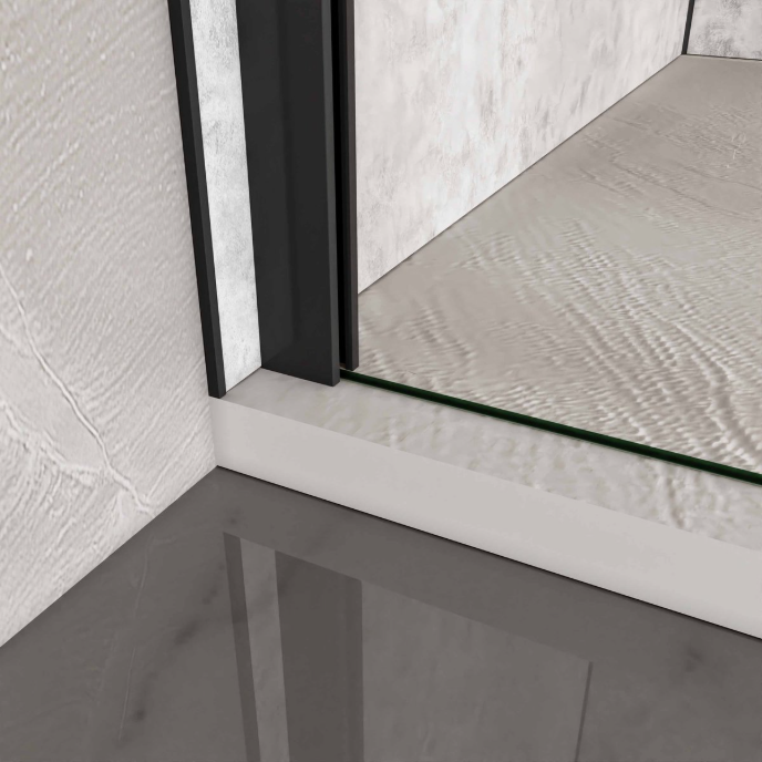 AICA Kwartronde Douchecabine 90x90x195cm – Dubbele Draaideuren, 6mm Veiligheidsglas, Antikalk, Mat Zwart