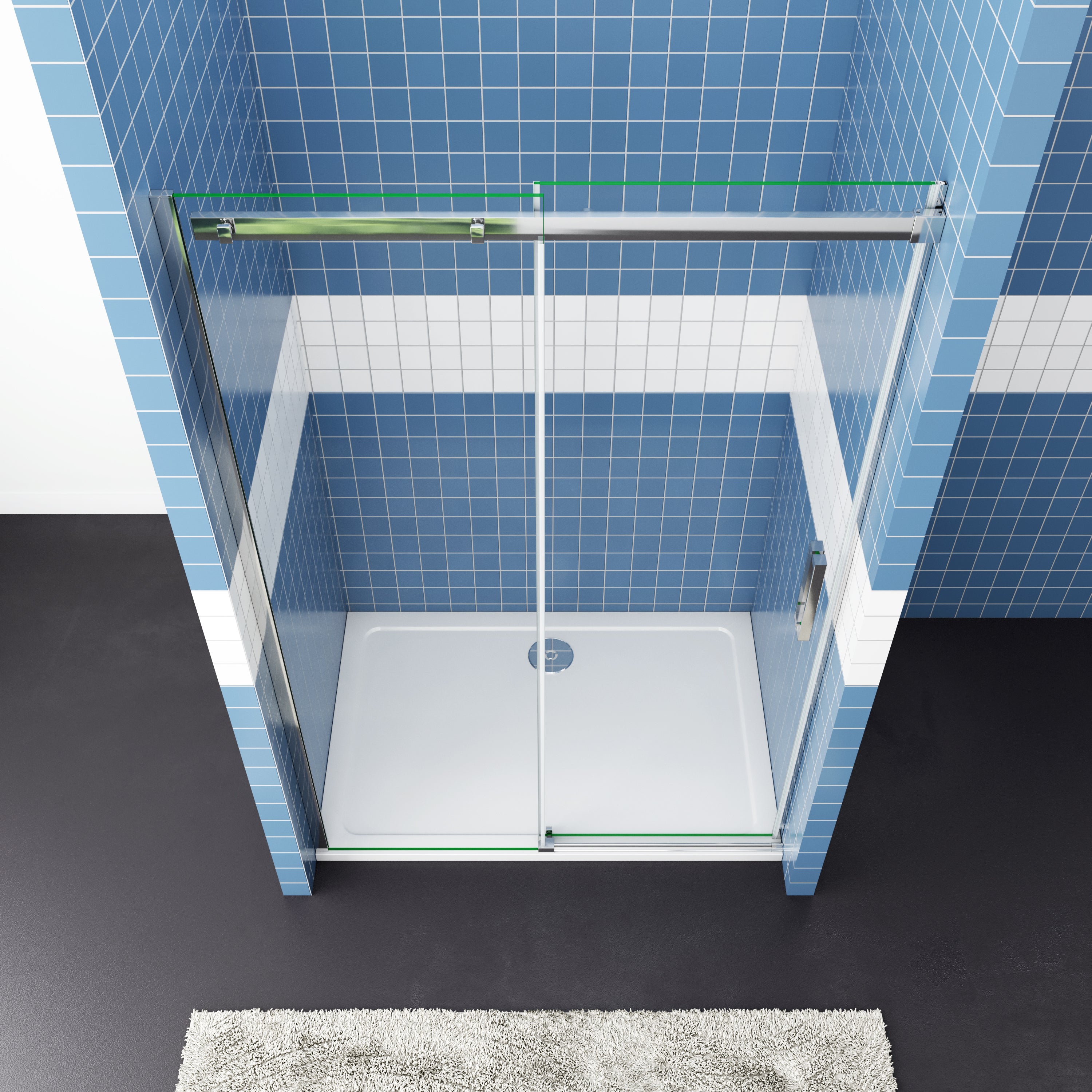 Douchecabine schuifdeur nisdeur douchedeur 100/110/120/140/160 cm 8mm NANO glas H.195cm