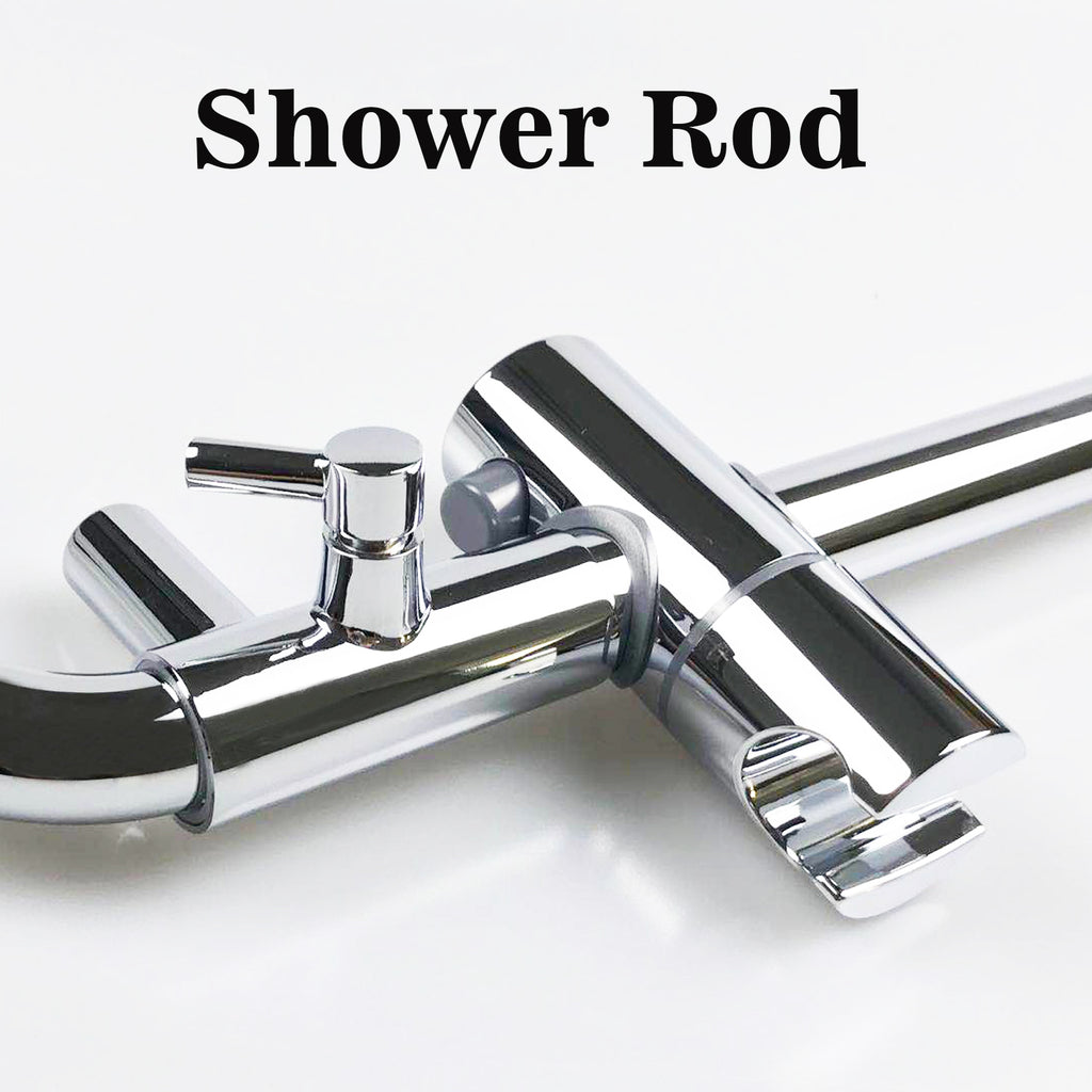 Met thermostaat en handdouche, hoogte 85-125 cm, complete set, met 360¡ã draaibare regendouchekop en in hoogte verstelbare douchestang