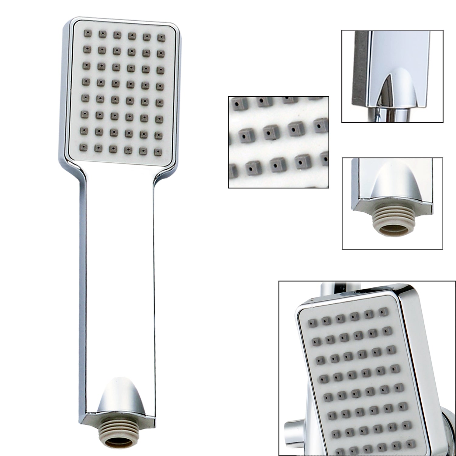 Met thermostaat en handdouche, hoogte 85-125 cm, complete set, met 360¡ã draaibare regendouchekop en in hoogte verstelbare douchestang