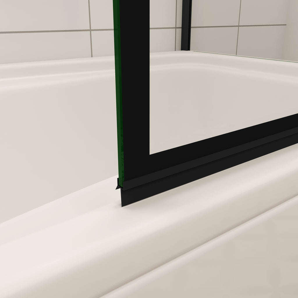 70cm zijwand + douchescherm voor badkuip met vaste badkuipbevestiging, 6mm veiligheidsglas, 80x140 cm zwart industrieel design