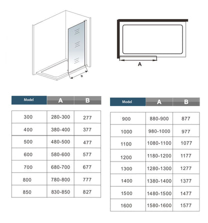 Inloopdouche 70x195cm+45cm Stabilisatiestang,6mm NANO EasyClean veiligheidsglas,195cm hoog