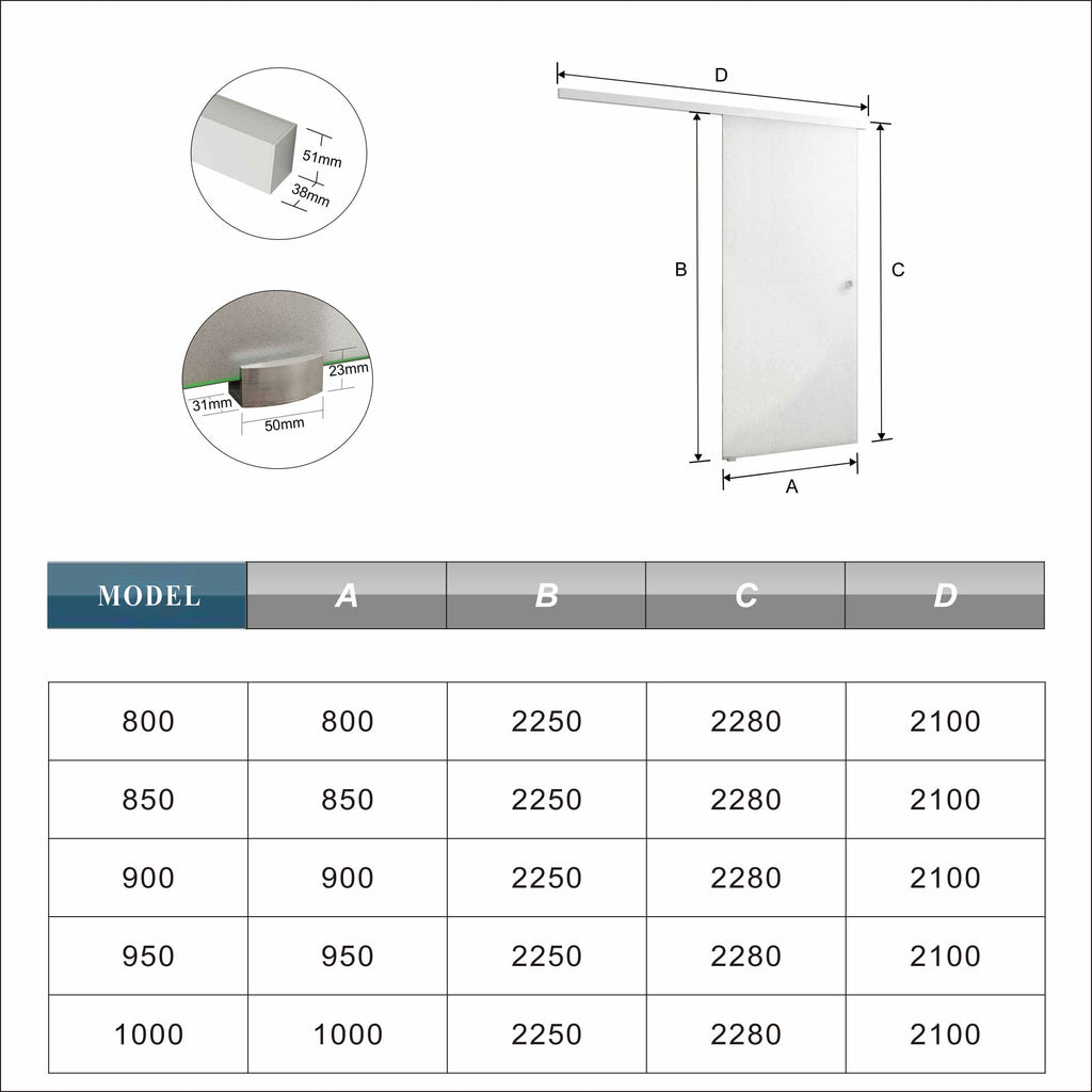 Binnendeur-80-85-90-95-100x225cm,8mm gehard veiligheidsglas met explosie bestendige folie- shuifdeuren-worden veelal gebruikt om woonkamers en keukens, woonkamers en werkkamers of slaapkamers en badkamers -Eenvoudig te monteren