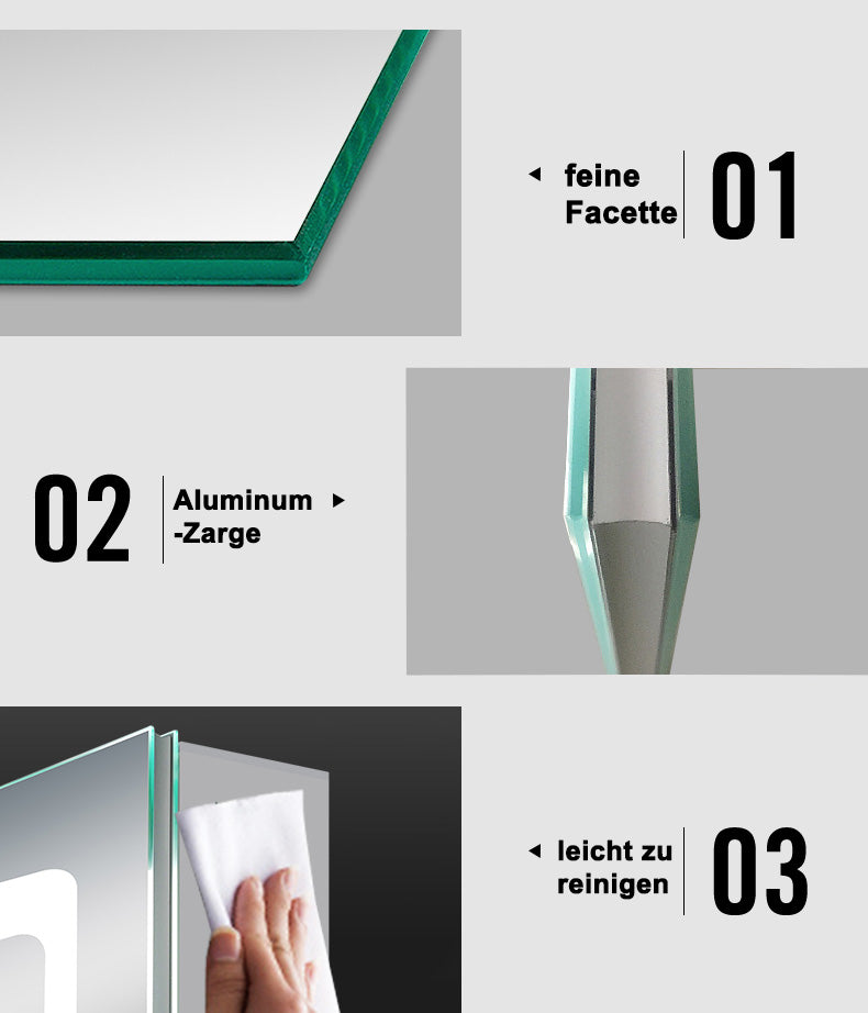LED Badkamerspiegelkast 80x60cm - Aluminium, Verlichting, Soft Close