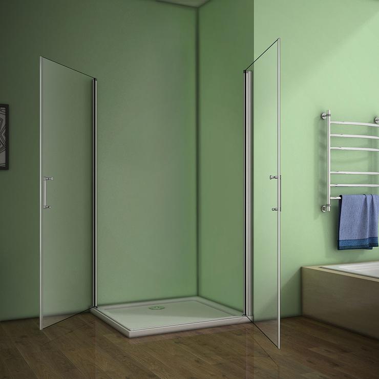 185cm,2x douchedeur,douchecabine douchewand hoekinstap draaideur draaideur ESG glazen douche
