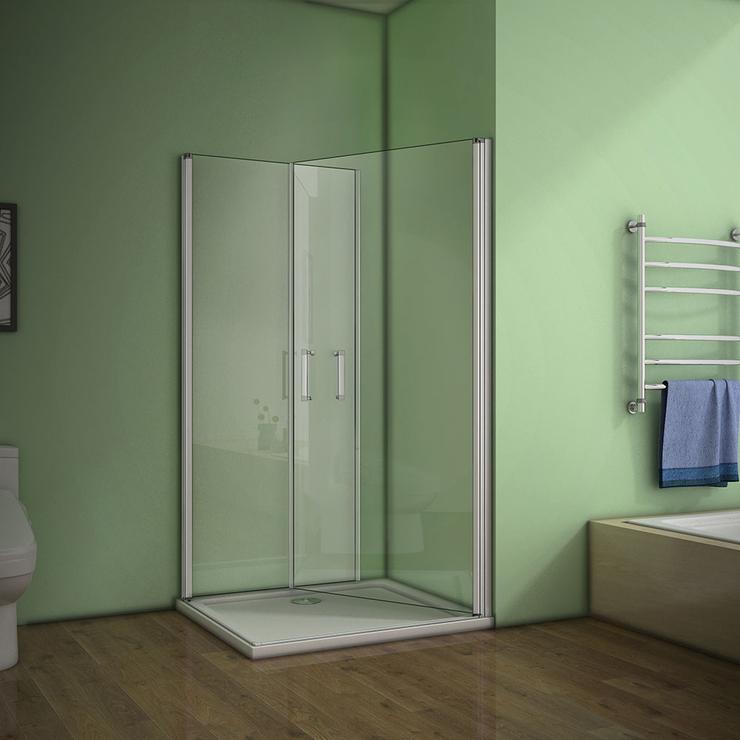 185cm,2x douchedeur,douchecabine douchewand hoekinstap draaideur draaideur ESG glazen douche