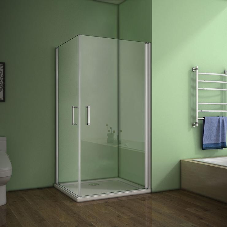 185cm,2x douchedeur,douchecabine douchewand hoekinstap draaideur draaideur ESG glazen douche