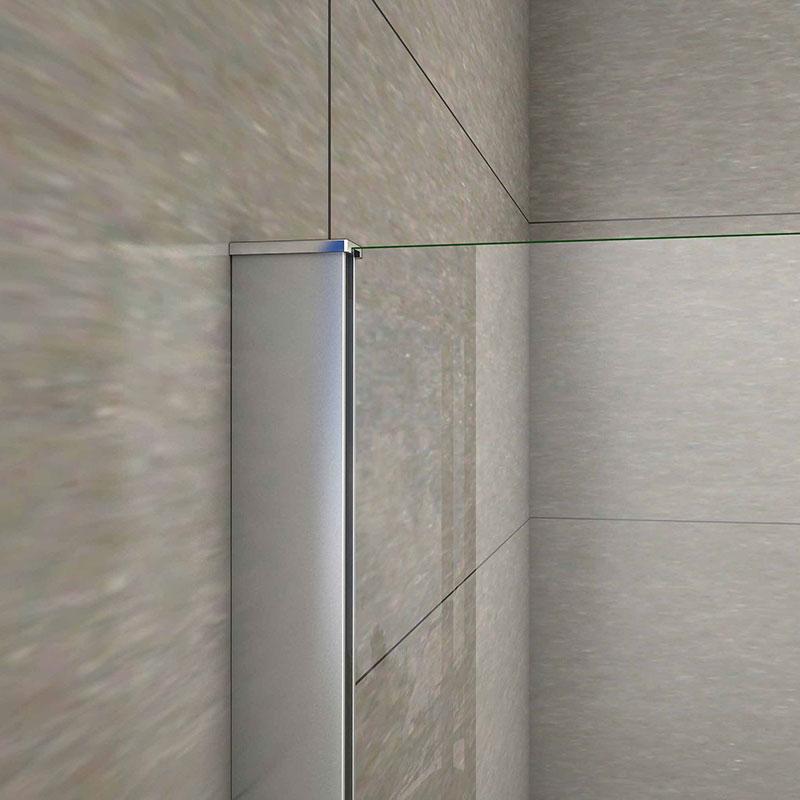 Badwand 6mm NANO coating helder veiligheidsglas 140cm hoog(diverse maten)