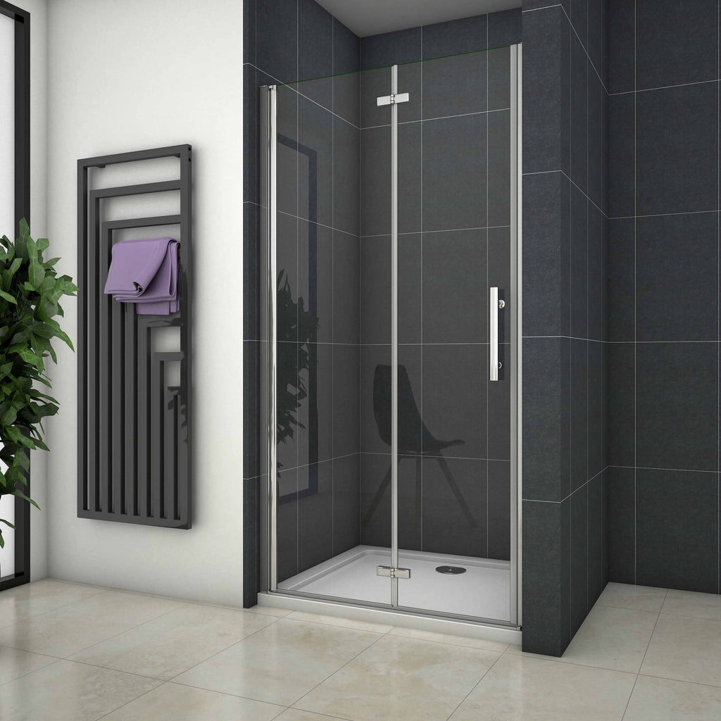 2-delige inklapbaar douchedeur,185cm hoog,6mm NANO EasyClean veiligheidsglas