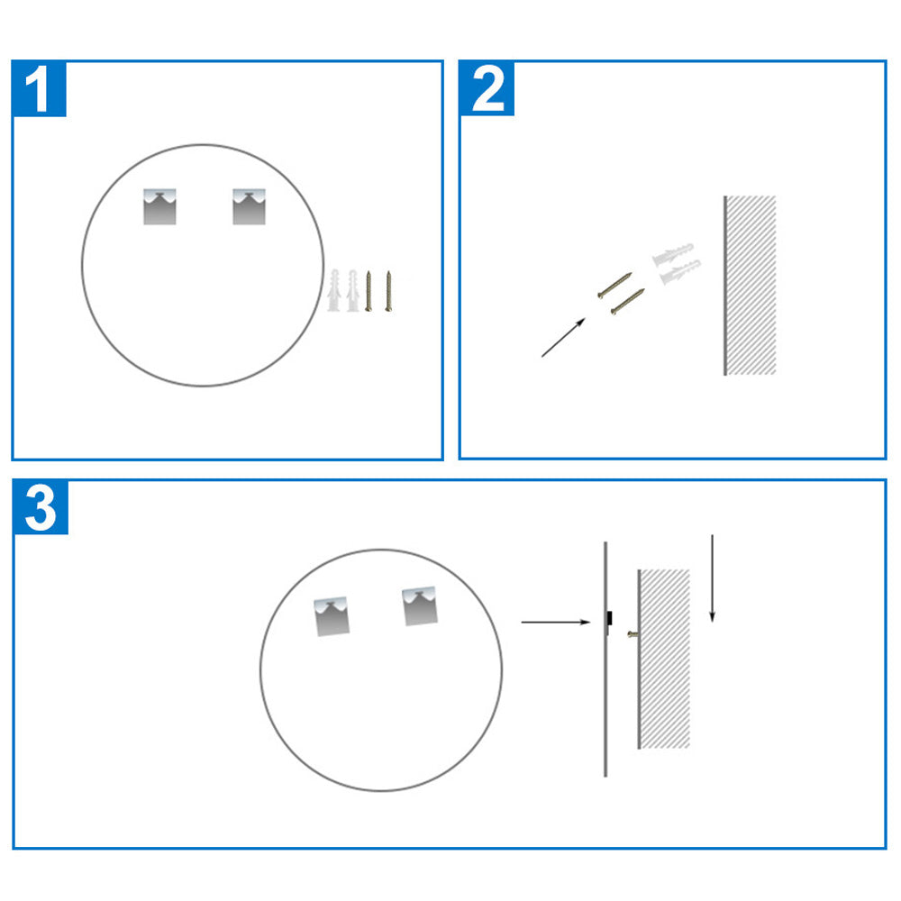 LED Ronde Badkamerspiegel Diameter 50-100cm Met Verlichting Enkele Touch Sensor Schakelaar Anti-condens