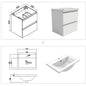 Wastafelonderbouw met onderkast 50 cm badkamermeubels met wastafel gastentoilet wit mat/antraciet mat/eik mat