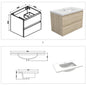 Wastafelonderbouw met onderkast 80 cm, Badkamer badmeubel met onderkast,wit mat/antraciet mat/eik mat