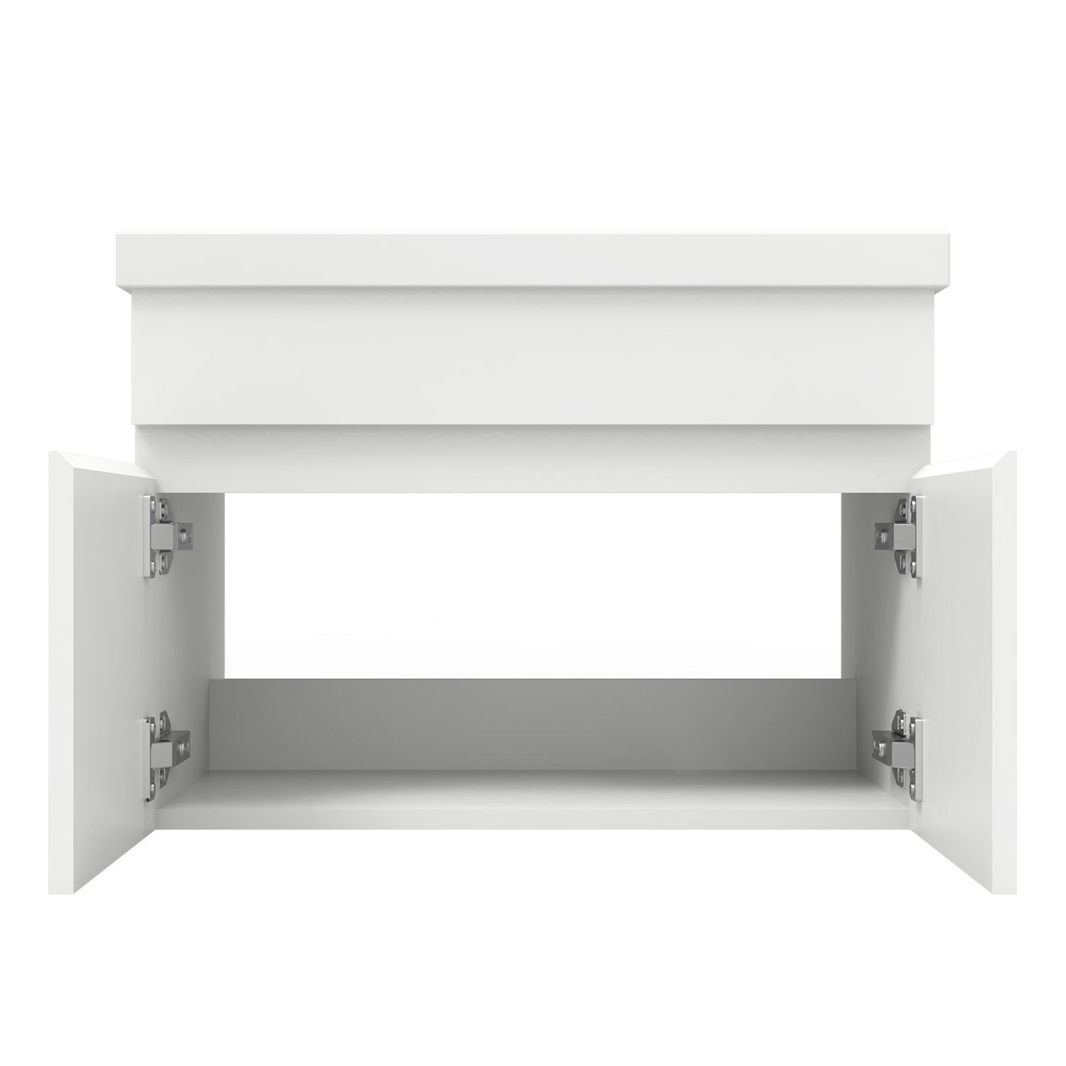 Wastafelonderbouw met onderkast 60 cm Badkamermeubels met keramische wastafel, gastentoilet,mat wit