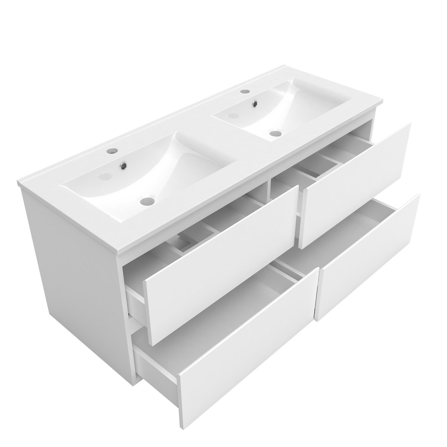 Badkamermeubel set 120 cm ,badmeubel met onderkast wit mat/antraciet mat/eik mat
