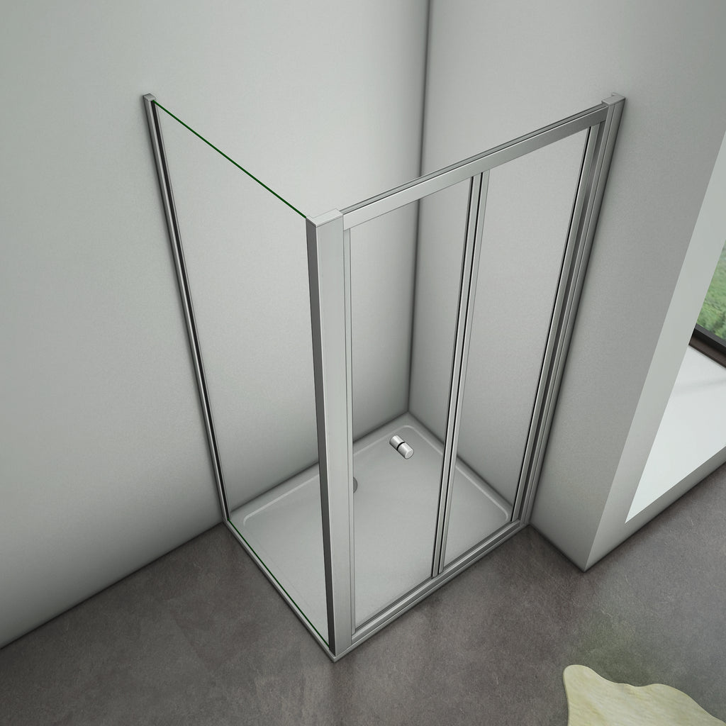 vouwbare douchedeur,douchecabine,zijpaneel,mat grijs profiel,5mm helder veiligheidsglas