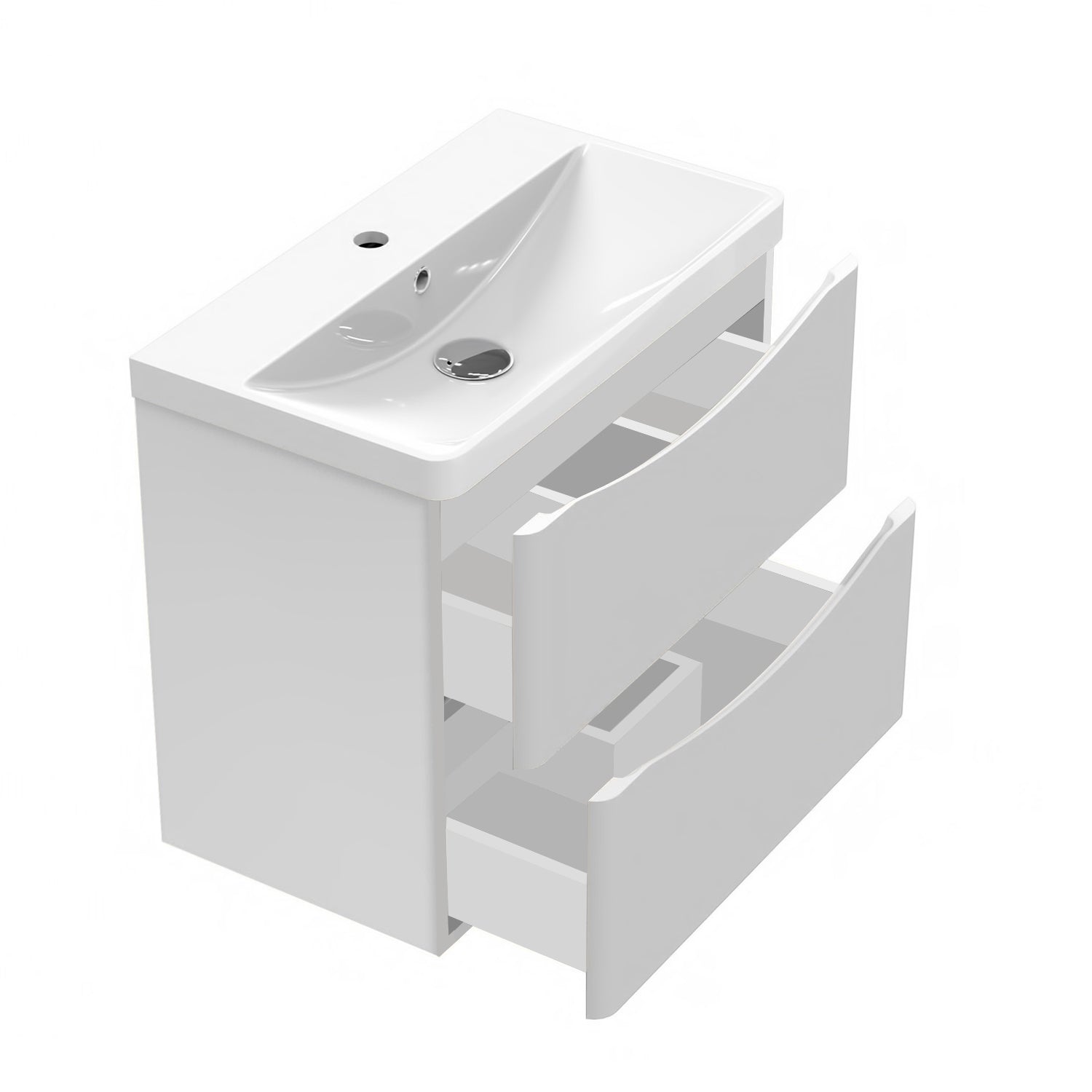 Badkamermeubel 45/50/60/80 cm hoogglans wit Wastafel met badmeubel,soft-close functie
