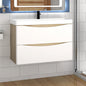 Badkamermeubel eiken wit 60-80cm wastafel met onderbouw incl. 2 lades soft-close functie