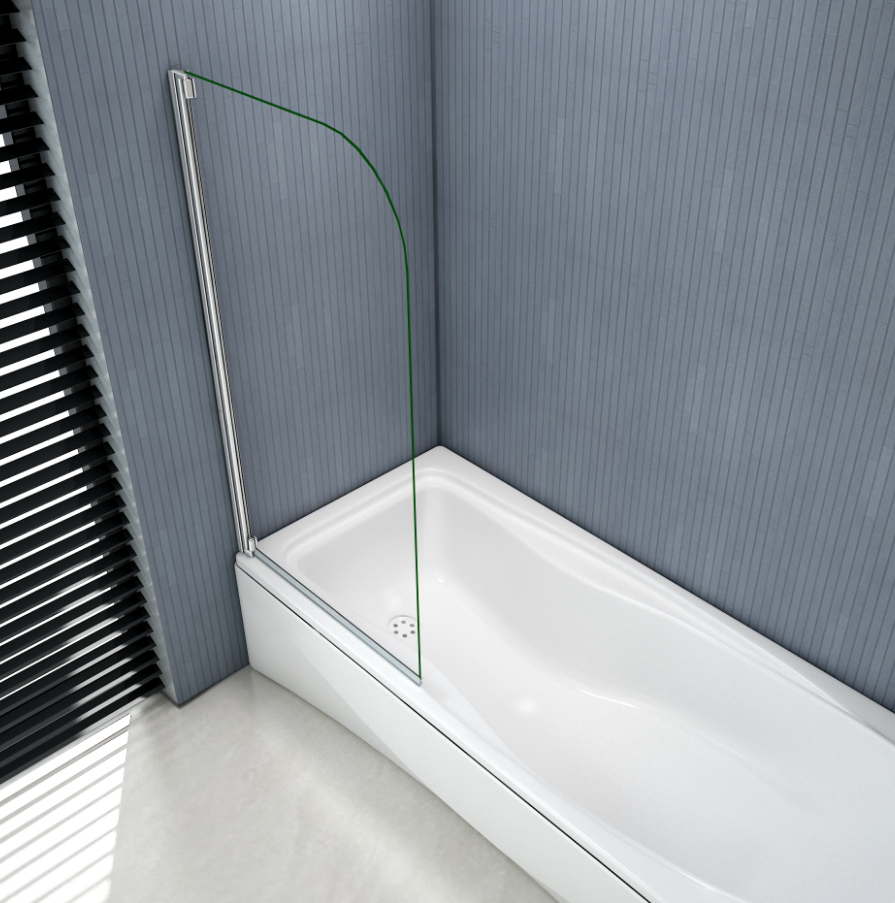 Draaibaar pendel badscherm badwand,4mm helder veiligheidsglas