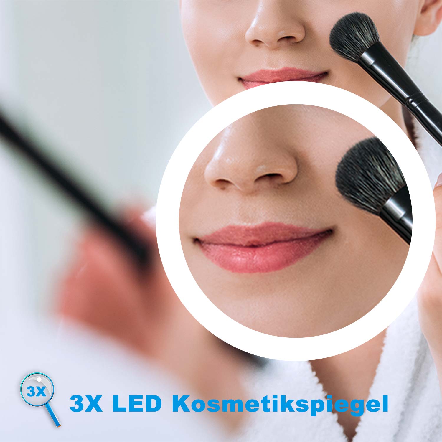 LED badkamerspiegel 80 tot 160cm 3 lichtkleur 2700-6500K wandspiegel met klok, touch, anti-condens, 3-voudige vergroting Make-up spiegel IP44 koud / neutraal / warm wit Dimbaar