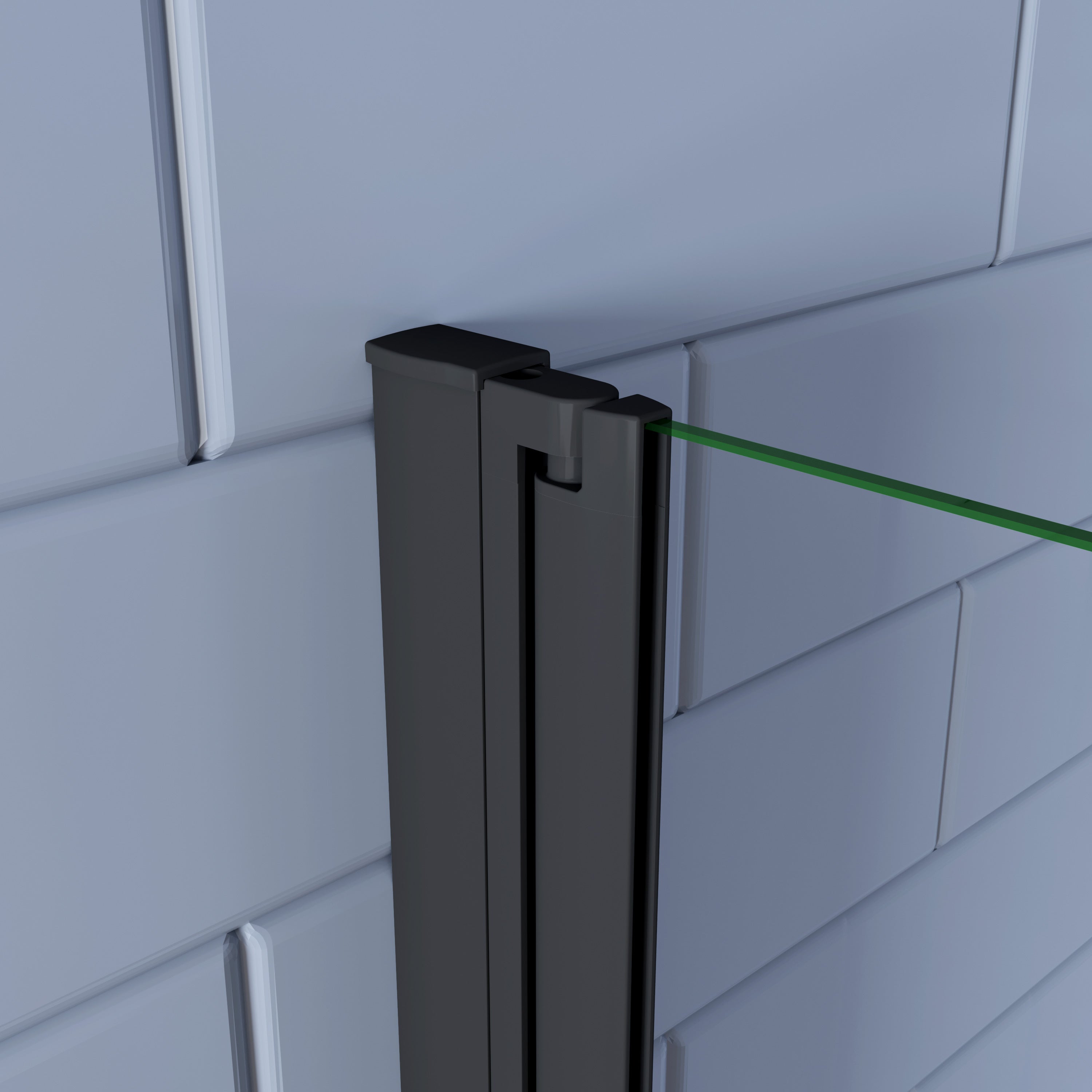 Inloopdouche 195cm, Vouwdeur Mat Zwart Profiel ,6mm NANO EasyClean veiligheidsglas