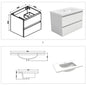 Wastafelonderbouw met onderkast 80 cm, Badkamer badmeubel met onderkast,wit mat/antraciet mat/eik mat