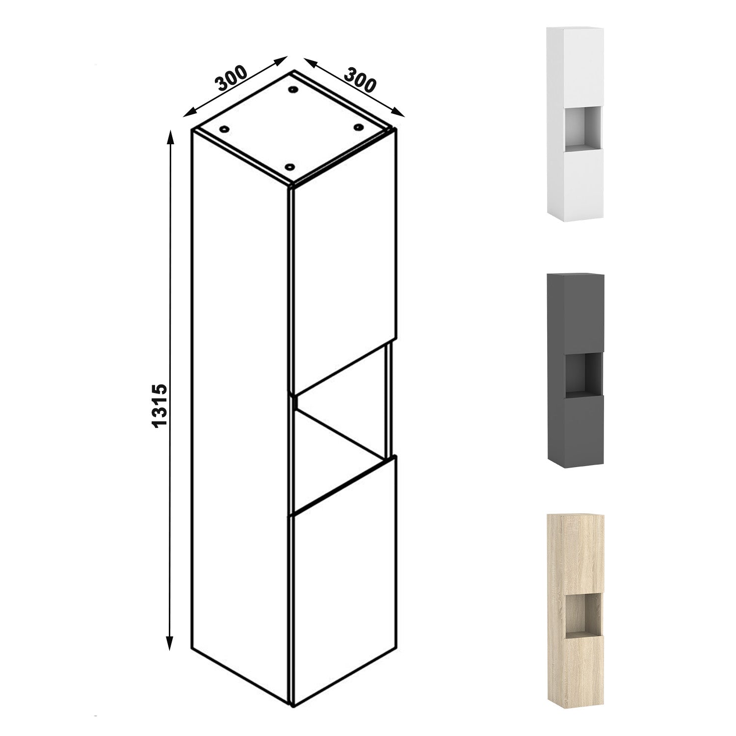 Hoge kast 83 tot 130 cm hangkast badkamerkast badkamerkast wit mat 130 cm