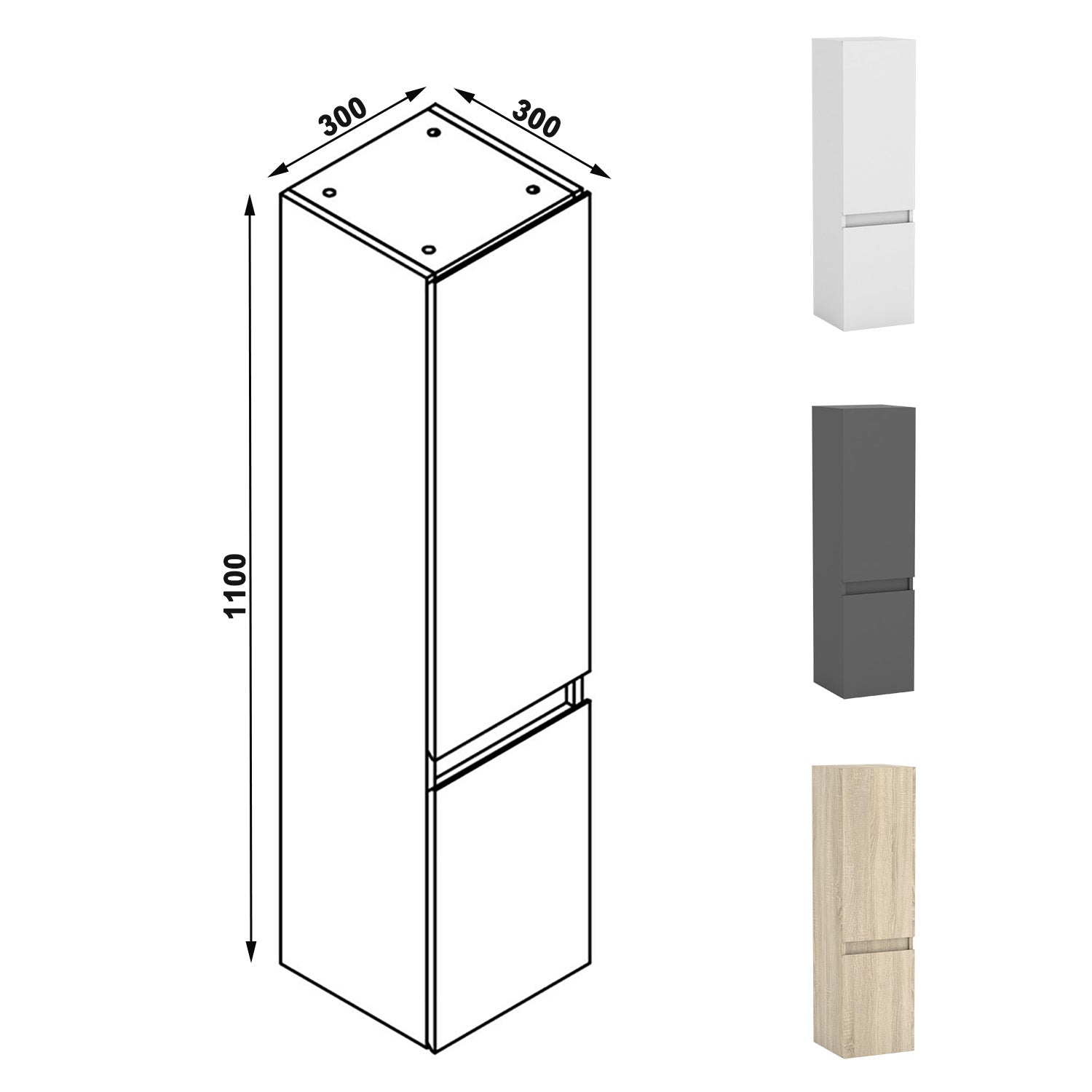 Hoge kast 83 tot 130 cm hangkast badkamerkast badkamerkast wit mat 110 cm