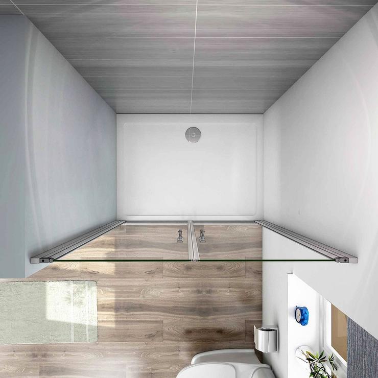 Douche Pendeldeur, 5 mm Helder Veiligheidsglas, 185cm Hoog, Mat Grijs